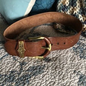 PreOwned BBC Tooled Lthr Belt M/L Brown